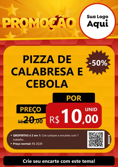 Modelo de Cartaz para Cartaz A4 Vertical com o tema Promoção para Pizzaria