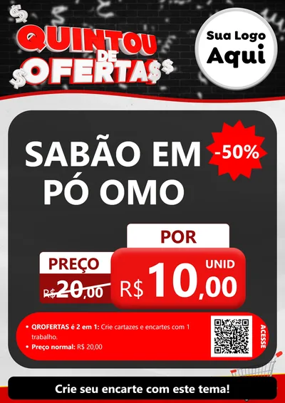 Modelo de Cartaz para Cartaz A4 Vertical com o tema Quintou de Ofertas para Produtos de Limpeza