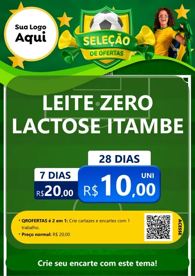 Modelo de Cartaz para Cartaz A4 Vertical com o tema Seleção de Ofertas - Copa para Frios e Laticínios