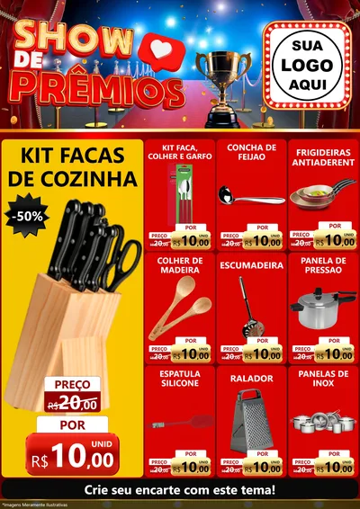 Modelo de Encarte para Encarte A4 Vertical com o tema Show de Prêmios para Utilidades Domésticas