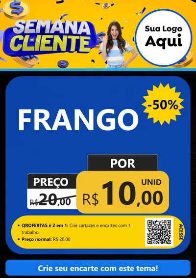 Modelo de Cartaz para Cartaz A4 Vertical com o tema Semana do Cliente para Assados