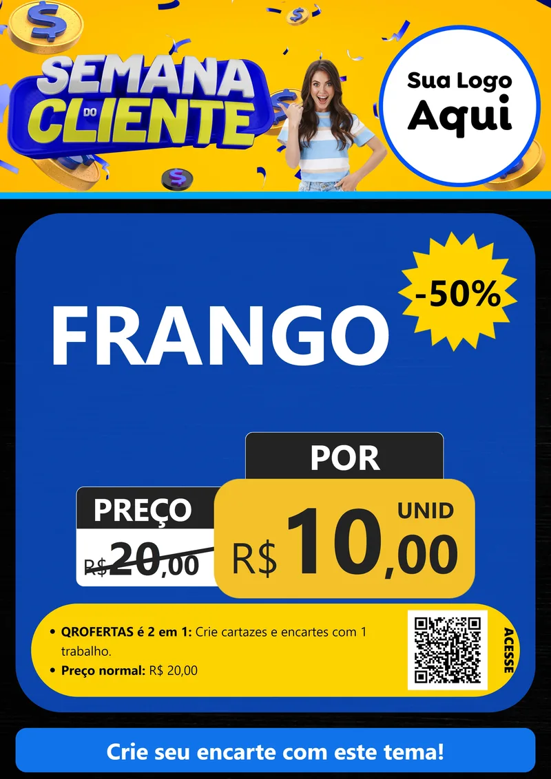 Modelo de Cartaz para Cartaz A4 Vertical com o tema Semana do Cliente para Assados
