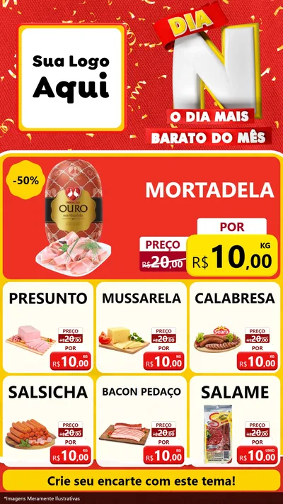 Modelo de Rede Social para Stories com o tema Dia N o Dia Mais Barato do Mês para Frios e Laticínios