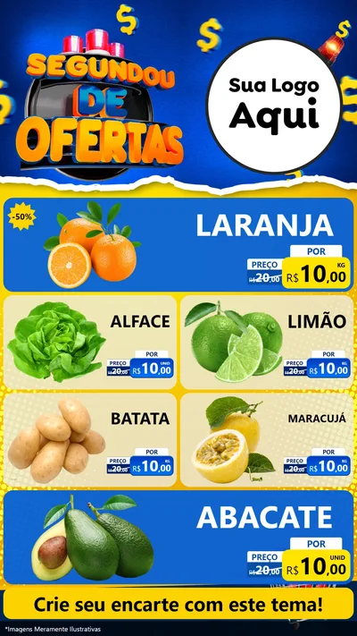 Modelo de TV para TV Vertical com o tema Segundou de Ofertas para Hortifrúti