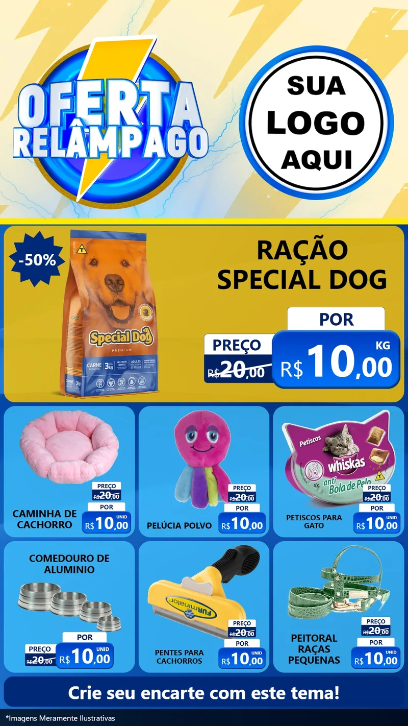 Modelo de Rede Social para Stories com o tema Oferta Relâmpago para Pet Shop