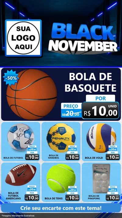 Modelo de Rede Social para Stories com o tema Black November para Artigos Esportivos