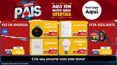Modelo de TV para TV Horizontal com o tema Dia dos Pais para Materiais Elétricos