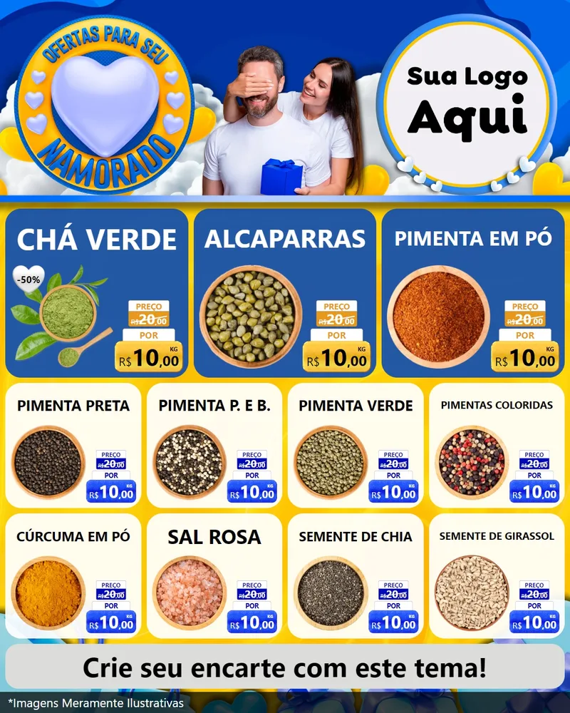 Modelo de Rede Social para Feed Instagram com o tema Ofertas Para Seu Namorado para Produtos Naturais