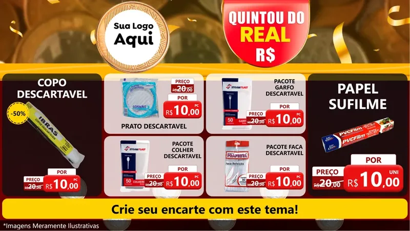 Modelo de TV para TV Horizontal com o tema Quintou do Real para Embalagens