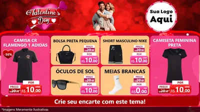 Modelo de TV para TV Horizontal com o tema Valentine's Day para Roupas e acessórios
