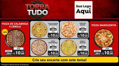 Modelo de TV para TV Horizontal com o tema Torra Tudo para Pizzaria