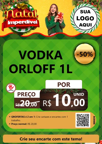 Modelo de Cartaz para Cartaz A4 Vertical com o tema Natal Imperdível para Distribuidora de bebidas
