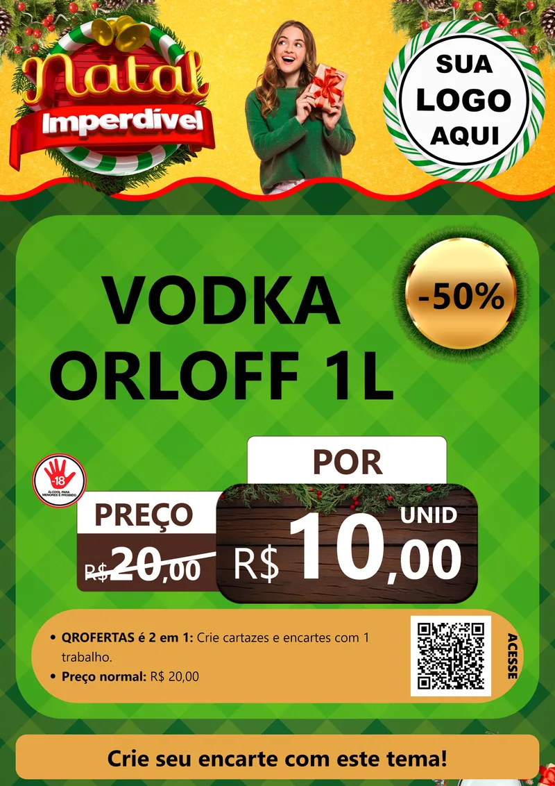 Modelo de Cartaz para Cartaz A4 Vertical com o tema Natal Imperdível para Distribuidora de bebidas