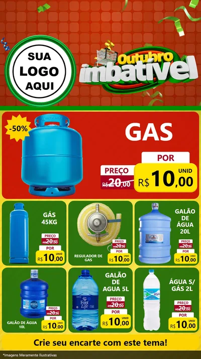 Modelo de Rede Social para Stories com o tema Outubro Imbatível para Água e gás
