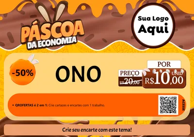 Modelo de Cartaz para Cartaz A4 Horizontal com o tema Páscoa da Economia para Óticas