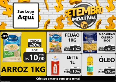 Modelo de Encarte para Encarte A4 Horizontal com o tema Setembro Imbatível para Supermercado