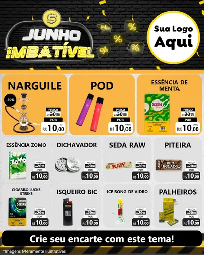 Modelo de Rede Social para Feed Instagram com o tema Junho Imbatível para Tabacaria