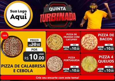 Modelo de Encarte para Encarte A4 Horizontal com o tema Quinta Turbinada para Pizzaria