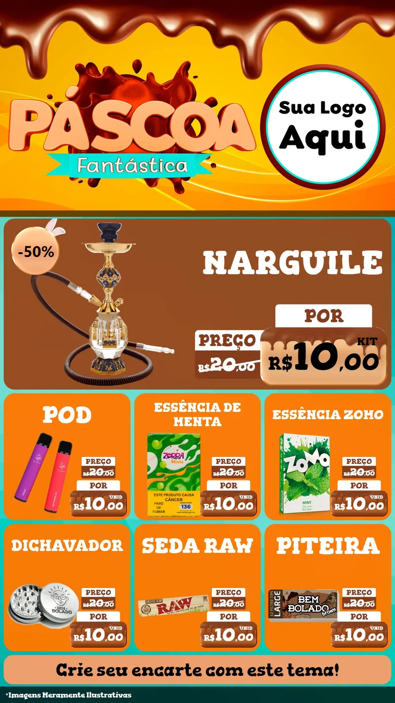 Modelo de Rede Social para Stories com o tema Páscoa Fantástica para Tabacaria