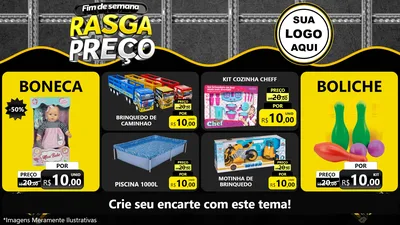 Modelo de TV para TV Horizontal com o tema Fim de Semana Rasga Preço para Brinquedos