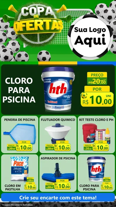 Modelo de Rede Social para Stories com o tema Copa De Ofertas para Produtos para Piscina