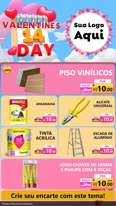 Modelo de TV para TV Vertical com o tema Valentine's Day para Material para Construção