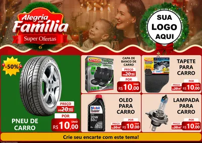 Modelo de Encarte para Encarte A4 Horizontal com o tema Alegria Em Família - Super Ofertas para Auto peças