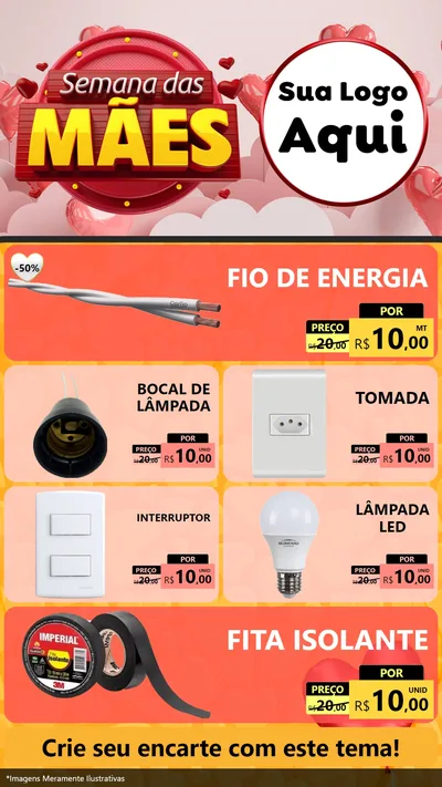 Modelo de TV para TV Vertical com o tema Semana das Mães para Materiais Elétricos