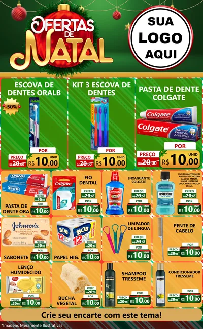 Modelo de Encarte para Encarte Grande com o tema Ofertas de Natal para Higiene Pessoal
