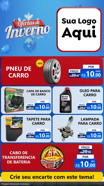 Modelo de TV para TV Vertical com o tema Ofertas de Inverno para Auto peças