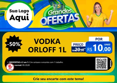 Modelo de Cartaz para Cartaz A4 Horizontal com o tema Grandes Ofertas para Distribuidora de bebidas
