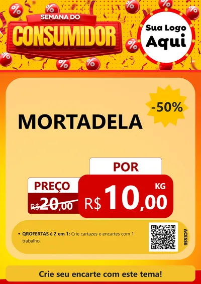 Modelo de Cartaz para Cartaz A4 Vertical com o tema Semana do Consumidor para Frios e Laticínios