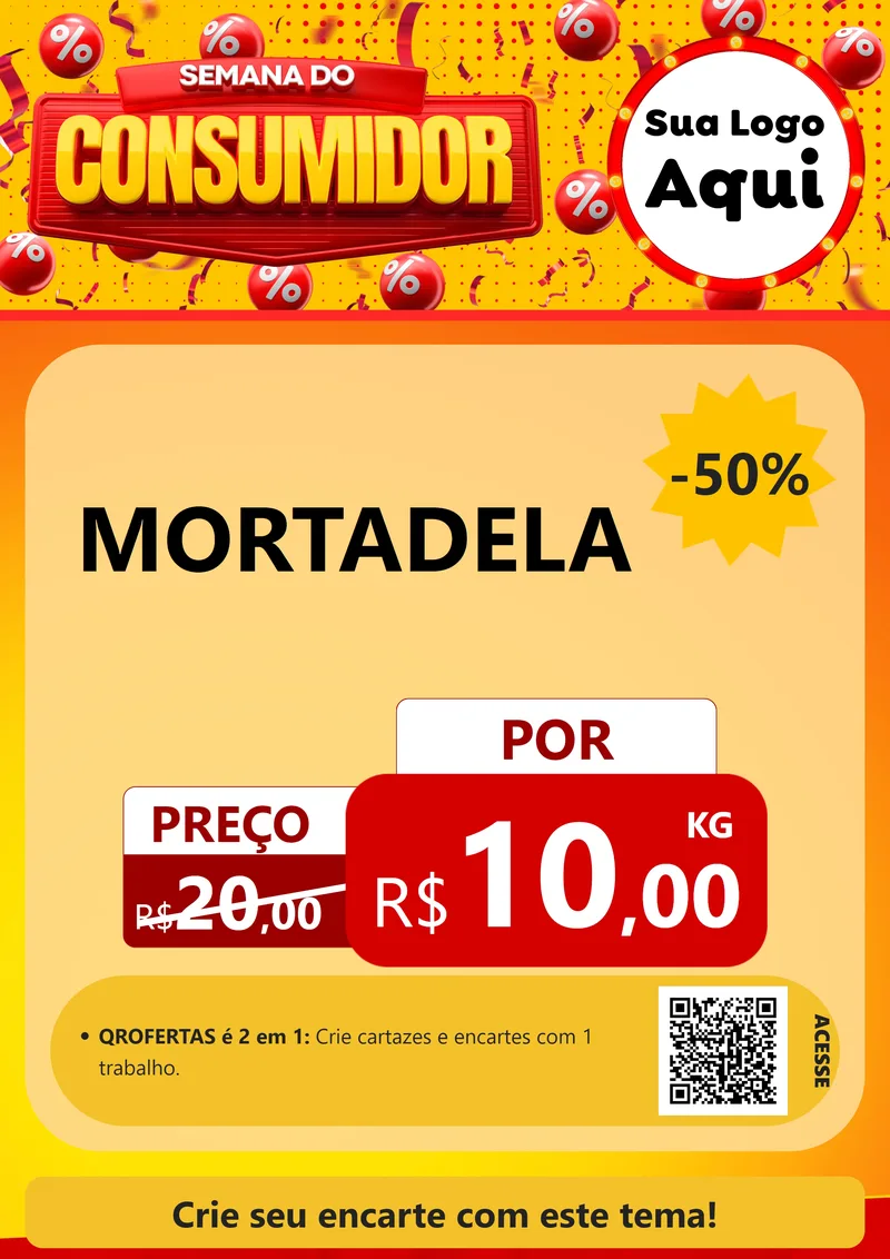 Modelo de Cartaz para Cartaz A4 Vertical com o tema Semana do Consumidor para Frios e Laticínios