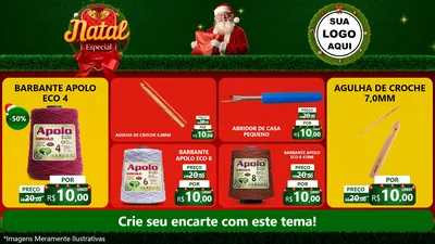 Modelo de TV para TV Horizontal com o tema Natal Especial para Armarinho e Aviamentos