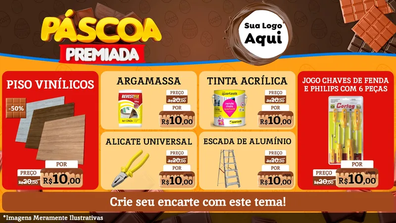 Modelo de TV para TV Horizontal com o tema Páscoa Premiada para Material para Construção