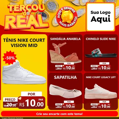 Modelo de Rede Social para Feed Facebook com o tema Terçou do Real para Calçados