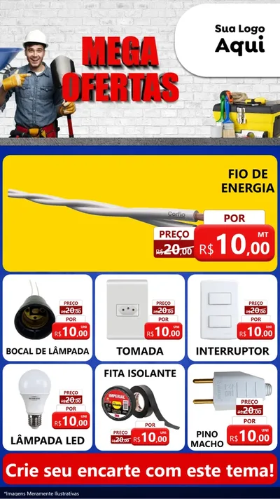 Modelo de Rede Social para Stories com o tema Material de Construção para Materiais Elétricos