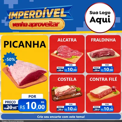 Modelo de Rede Social para Feed Facebook com o tema Imperdível para Açougue