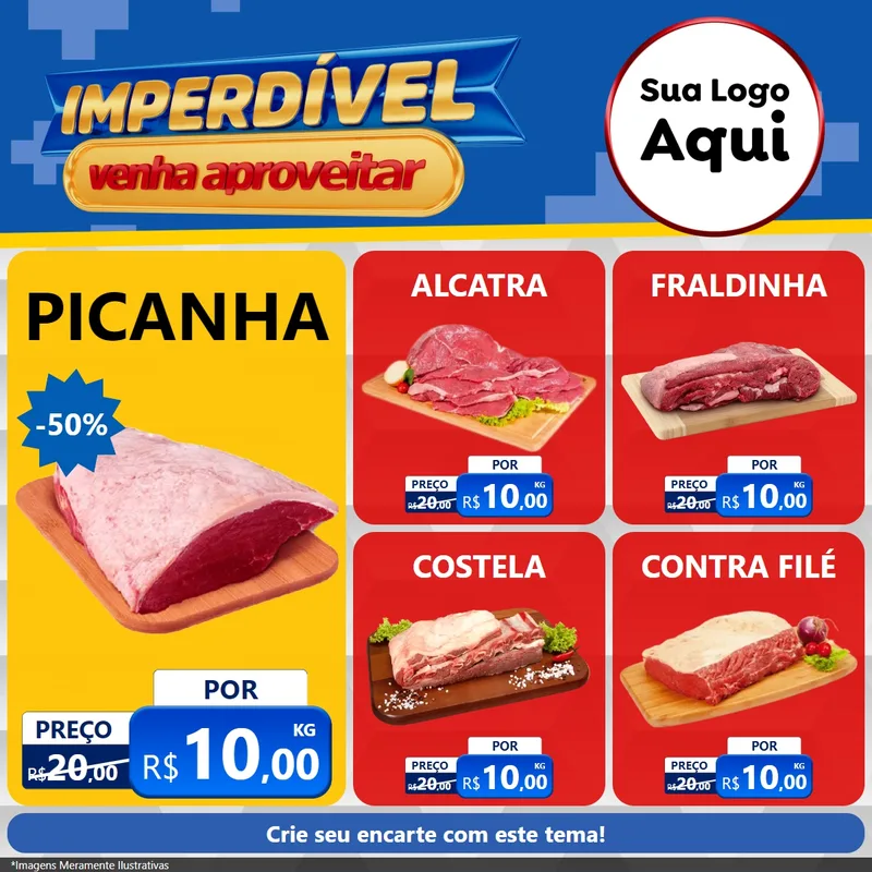 Modelo de Rede Social para Feed Facebook com o tema Imperdível para Açougue