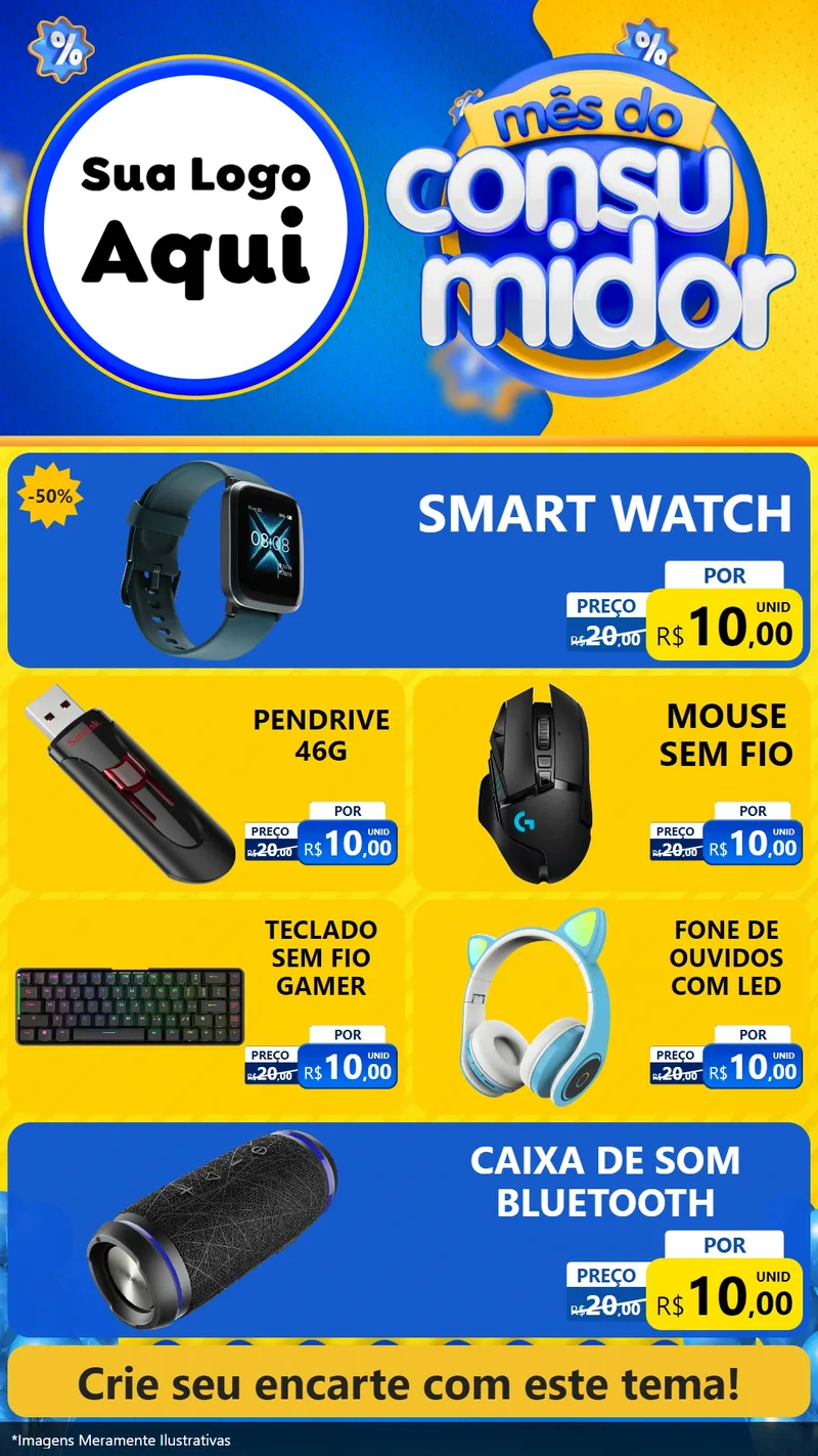 Modelo de TV para TV Vertical com o tema Mês do Consumidor para Informática