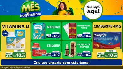 Modelo de TV para TV Horizontal com o tema Mês da Independência para Farmácia