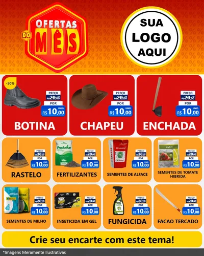 Modelo de Rede Social para Feed Instagram com o tema Ofertas do Mês para Agropecuária