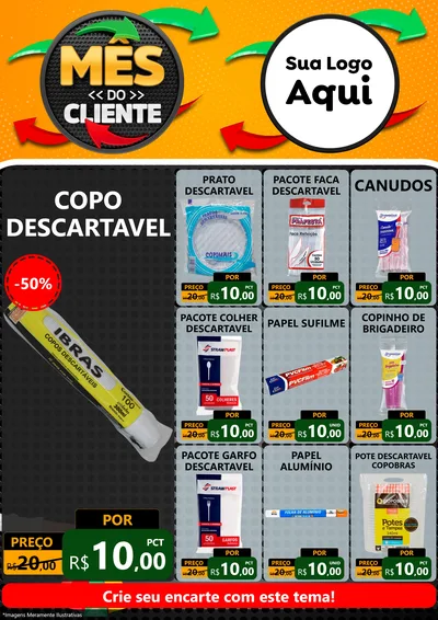 Modelo de Encarte para Encarte A4 Vertical com o tema Mês do Cliente para Embalagens