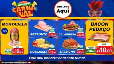 Modelo de TV para TV Horizontal com o tema Especial de Carnaval para Frios e Laticínios