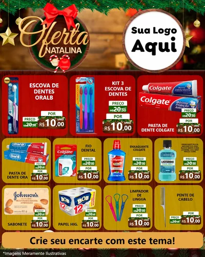 Modelo de Rede Social para Feed Instagram com o tema Ofertas Natalina para Higiene Pessoal