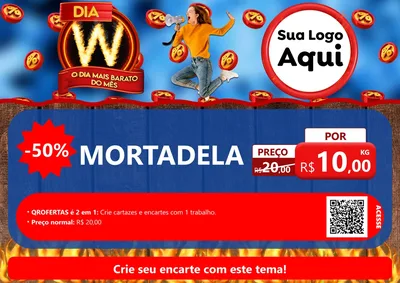 Modelo de Cartaz para Cartaz A4 Horizontal com o tema Dia W - O Dia Mais Barato Do Mês para Frios e Laticínios