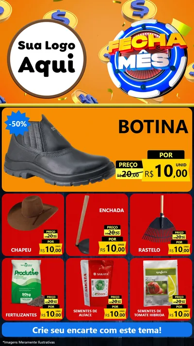Modelo de Rede Social para Stories com o tema Fecha Mês para Agropecuária