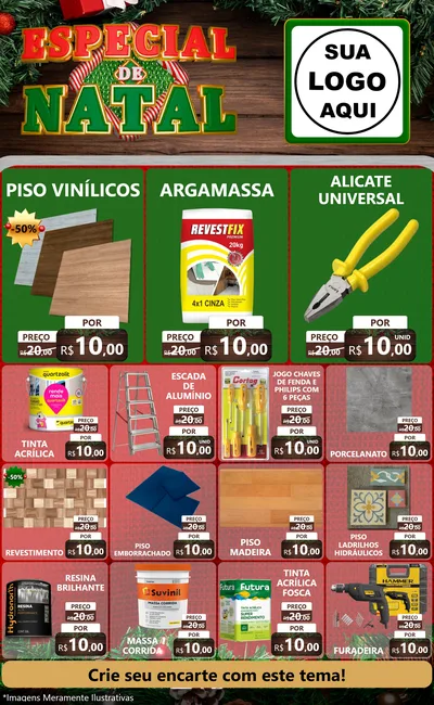 Modelo de Encarte para Encarte Grande com o tema Especial de Natal para Material para Construção