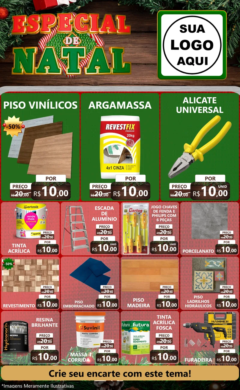 Modelo de Encarte para Encarte Grande com o tema Especial de Natal para Material para Construção