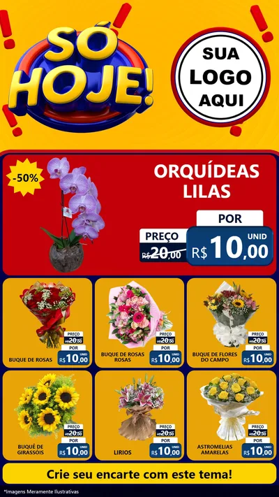Modelo de Rede Social para Stories com o tema Só Hoje! para Floricultura e jardim